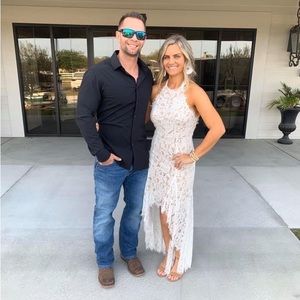 White lace mermaid style dress